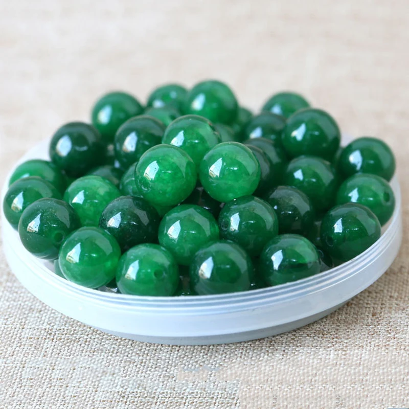 50x Artificial Fake Jade Stone Bead w/ Hole for Bracelet jewelry DIY Craft Beads | Дом и сад