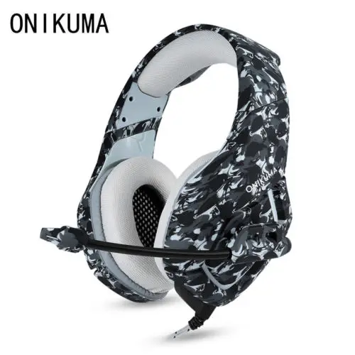 ONIKUMA K1 стерео Бас объемная игровая гарнитура для PS4 Pro Xbox One PC Mic серый|Наушники и