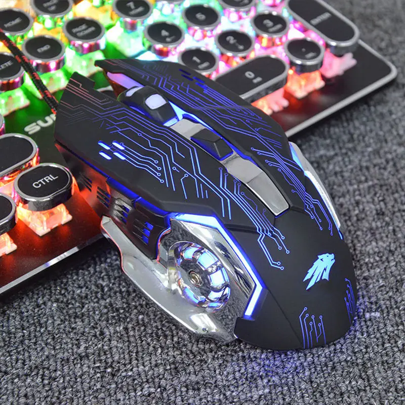 Sunrose X2 Проводная Usb компьютерная игровая мышь 6D цветные светящиеся кнопки Laptop1200Dpi
