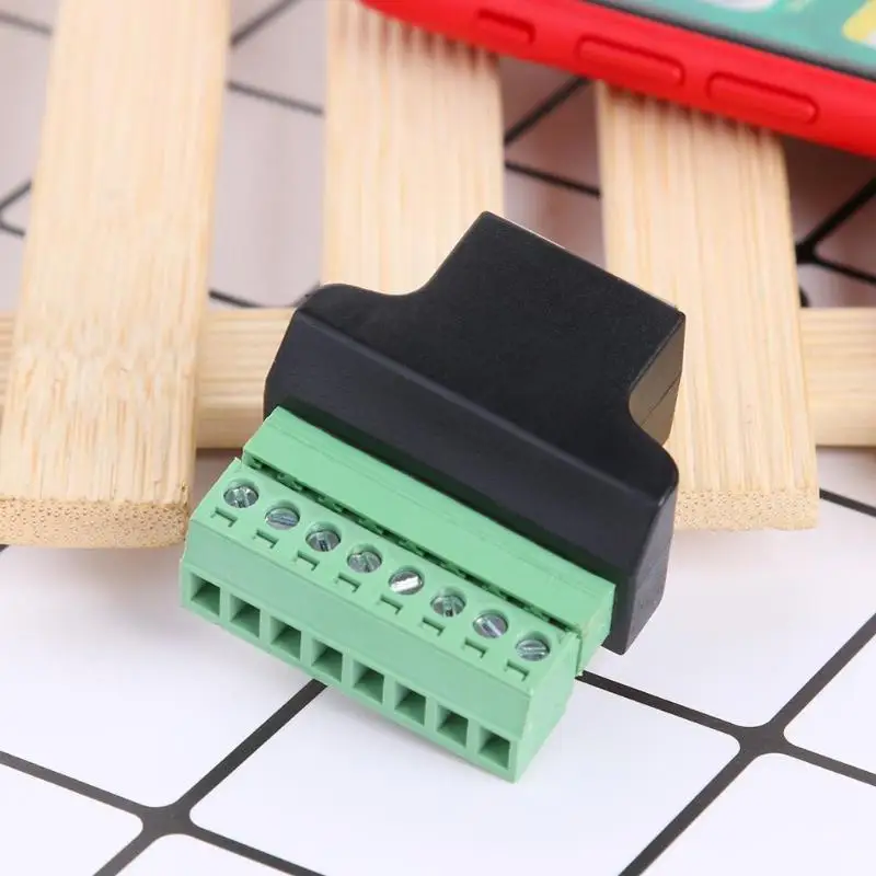 RJ45 гнездо к винтовой клемме 8 контактный разъем Ethernet кабель адаптер для системы