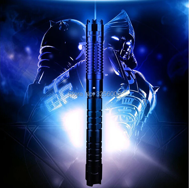 

450nm High Power Military 1000w 1000000m Blue Laser Pointers LED Flashlight Burn Match Candle Lit Cigarette Wicked LAZER Hunting