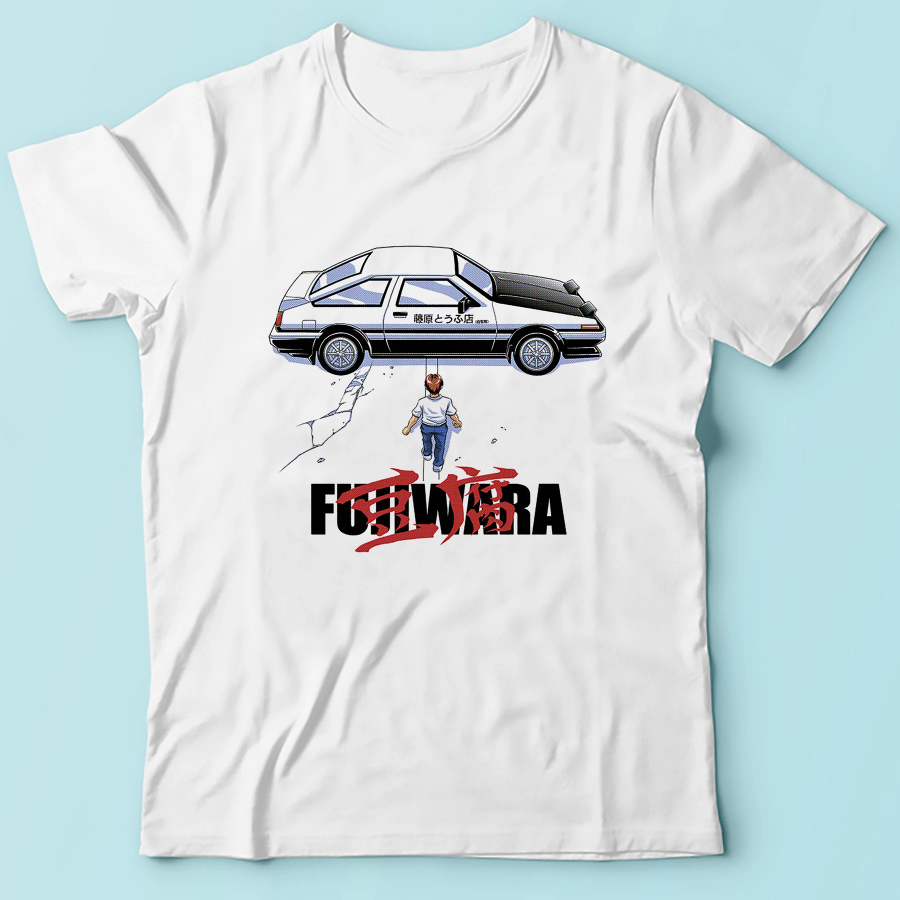 Забавная Мужская футболка японского манга проект инициала d Fujiwara Takumi летняя