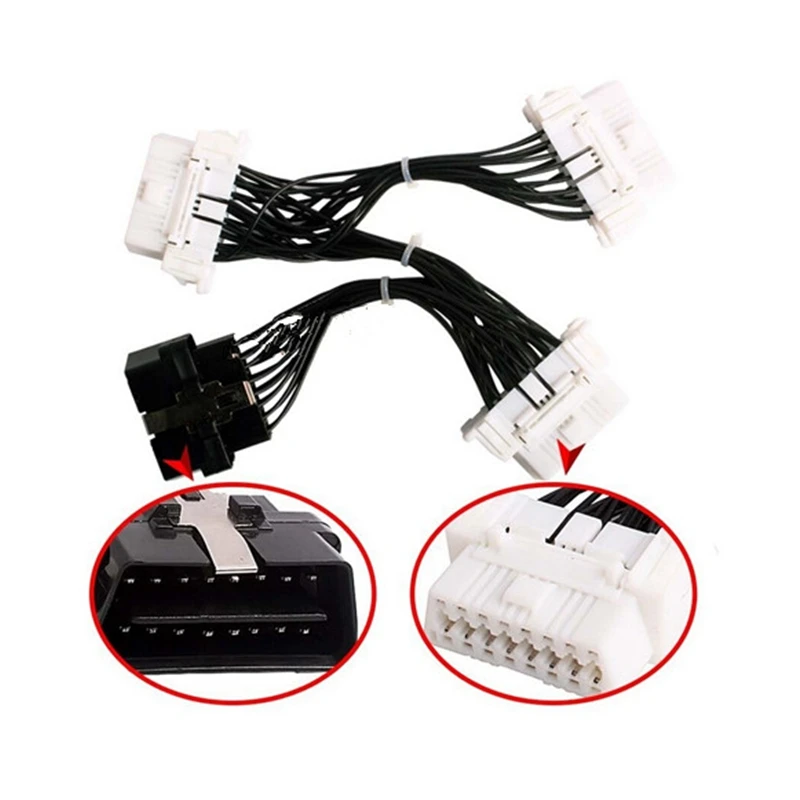 Лучшее качество 16 pin OBDII OBD 2 II сплиттер Удлинительный кабель к трем Женский Y OBD2