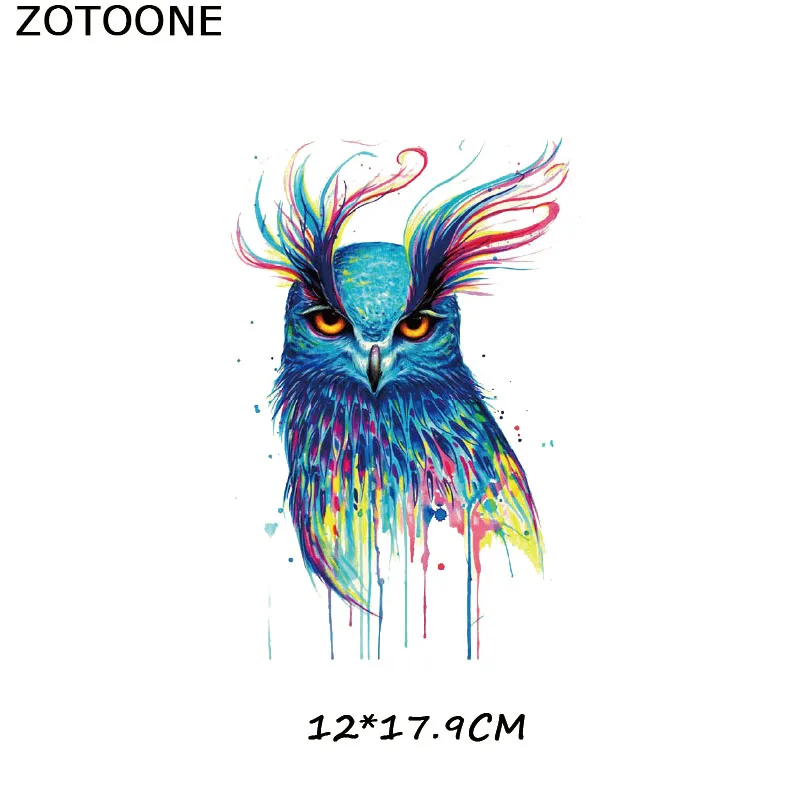 Модные 3D нашивки ZOTOONE для одежды с рисунком совы наклейки топов домашние
