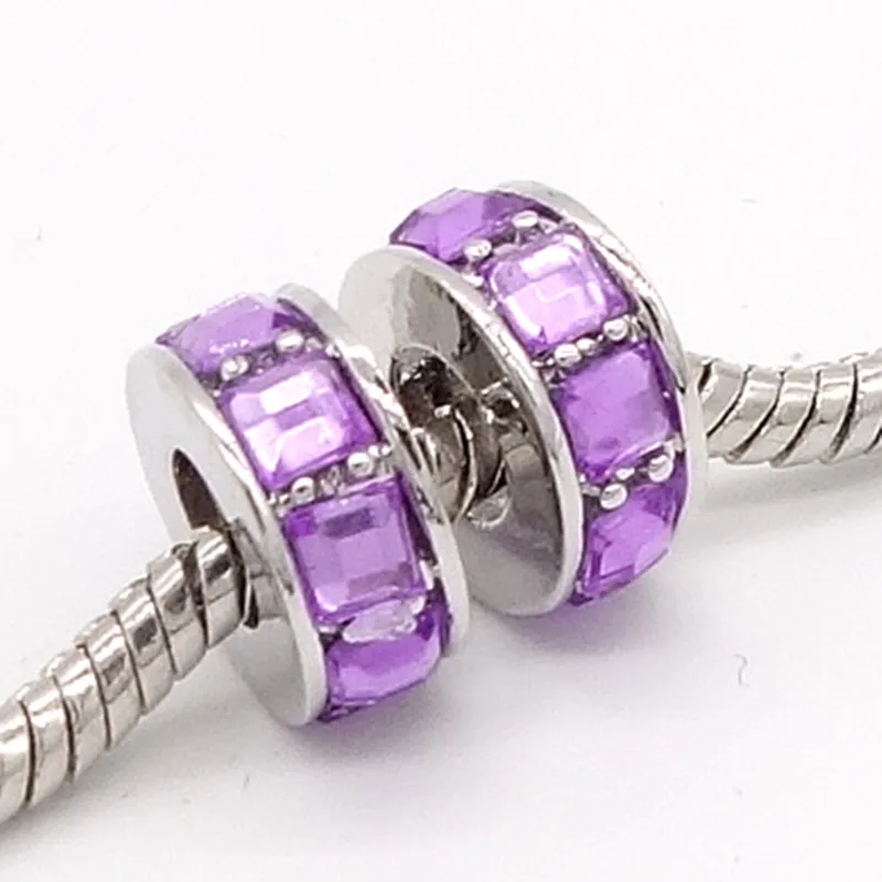 TTBEADS 2 шт. серебряные CZ европейские очаровательные разделенные Бусины Подходят 925