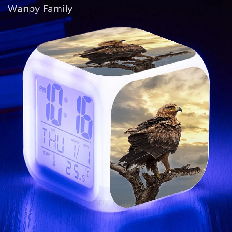Raptor Falcon LED Alarm Clock 7 Color Glowing Digital Kids Gift Multifunction Desktop Electronic Watches | Дом и сад