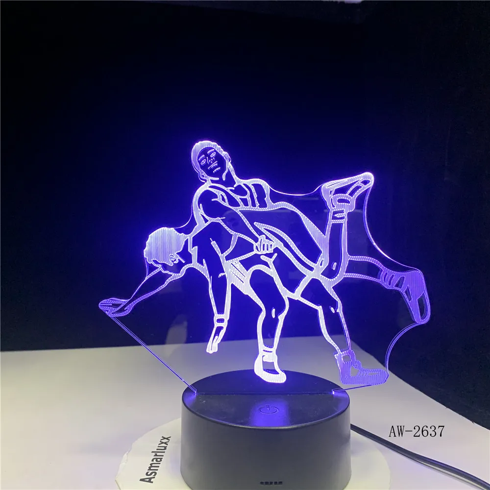 3D Светодиодная лампа для борьбы с дзюдо ночные светильники питанием от USB