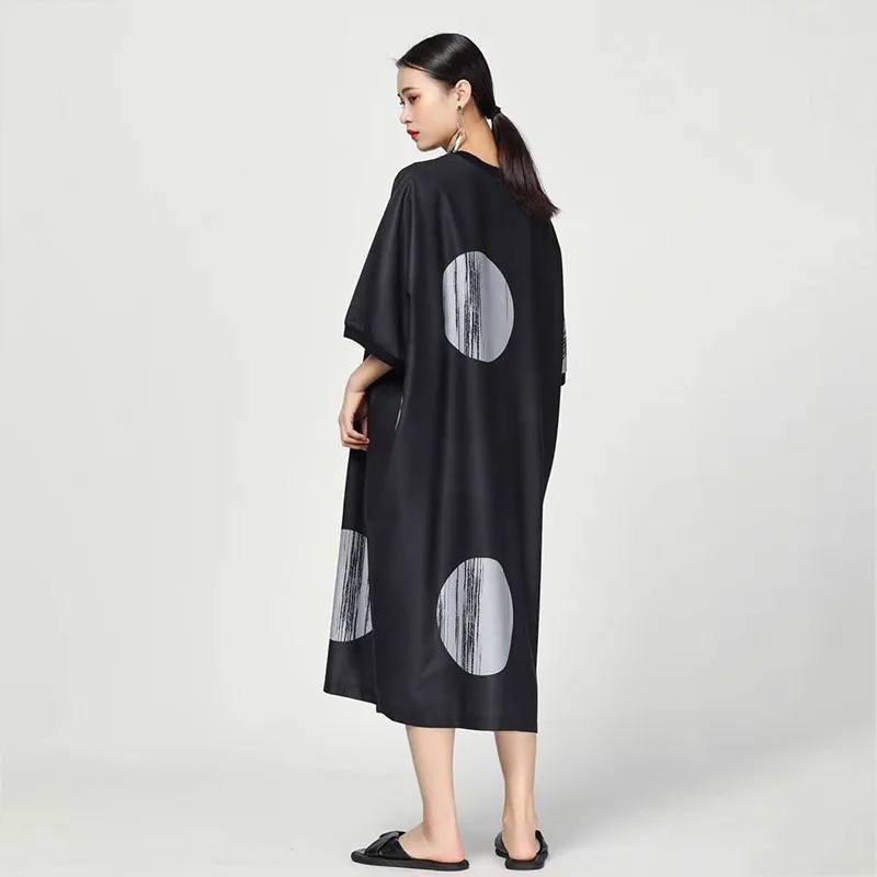 Женское платье в горошек CHICEVER повседневное свободное прямое большого размера с