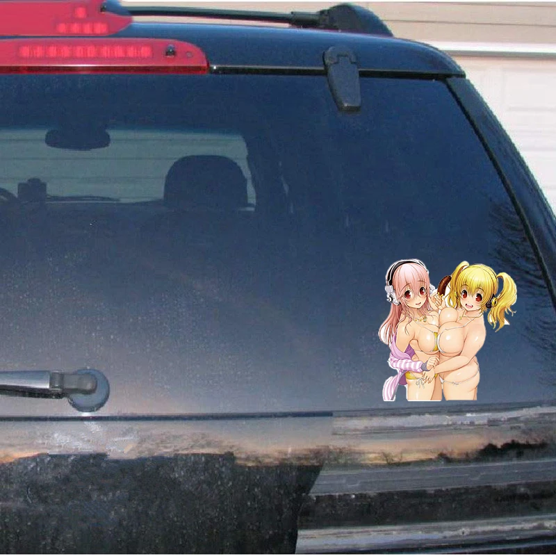 Автомобильный Стайлинг сексуальная красота Супер Sonico аниме JDM Наклейка на окно 3D