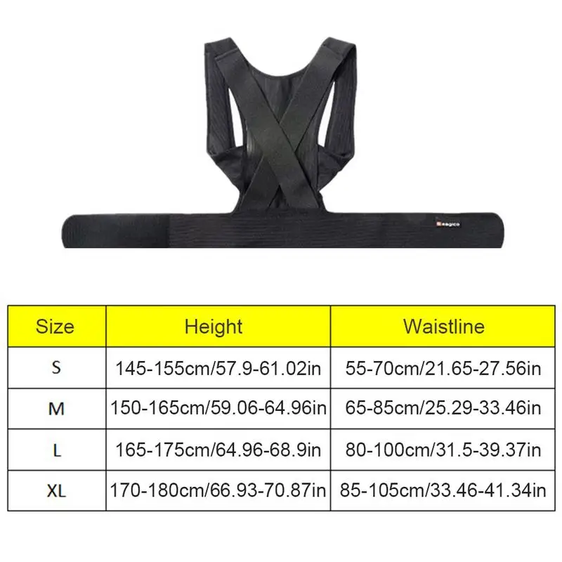 

Back Brace For Men and Women Posture Corrector Adjustable Support Improves Posture and Provides Lumbar Pain Relief Back Support