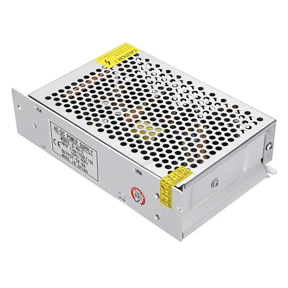 CLAITE AC110V/220 V к DC5V 8A 40W Драйвер питания освещение Трансформатор Адаптер для