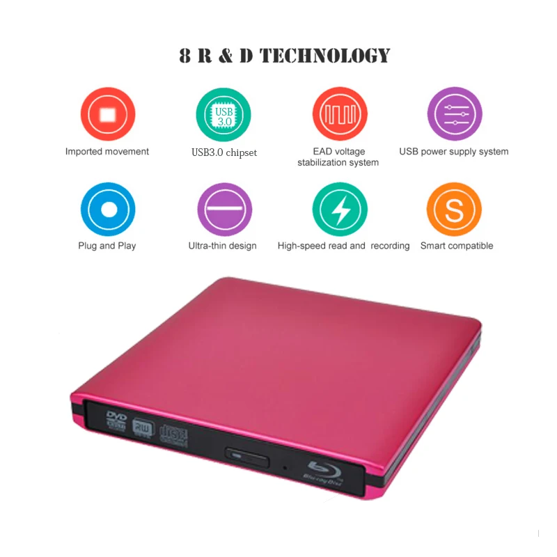 Blu ray USB 3 0 Внешний Оптический привод комбо BD-ROM 3D плеер CD/DVD-RW горелка ультра тонкий