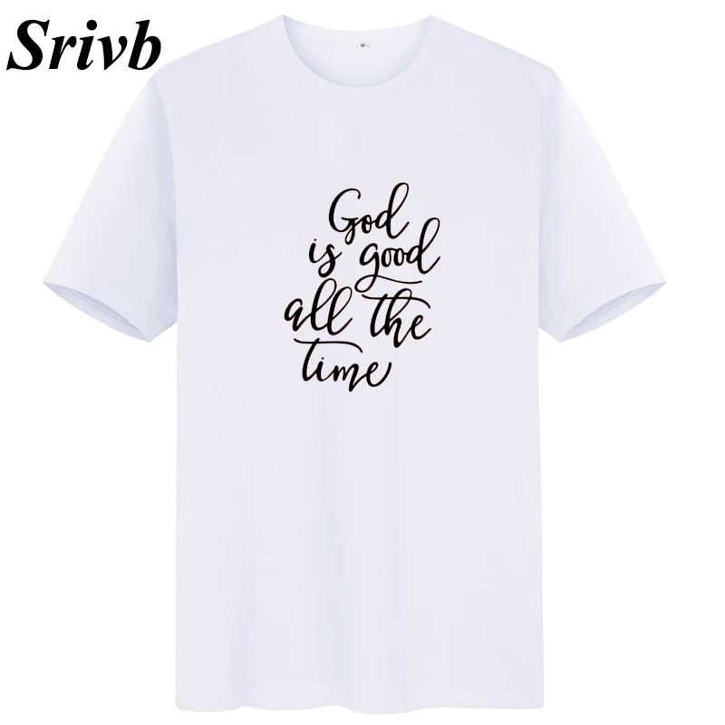 Srivb God Is Good Letter Women T Shirt Tumblr Summer Plus Size Hipster Tshirts Cotton Fashion Loose Top Short Sleeve | Женская одежда