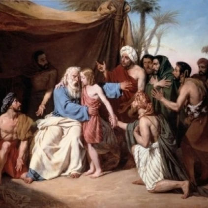 Джейкоб отказывается дать Бенджамин оставить 1829 Eugene Roger (1807 1840 французский) Musee des