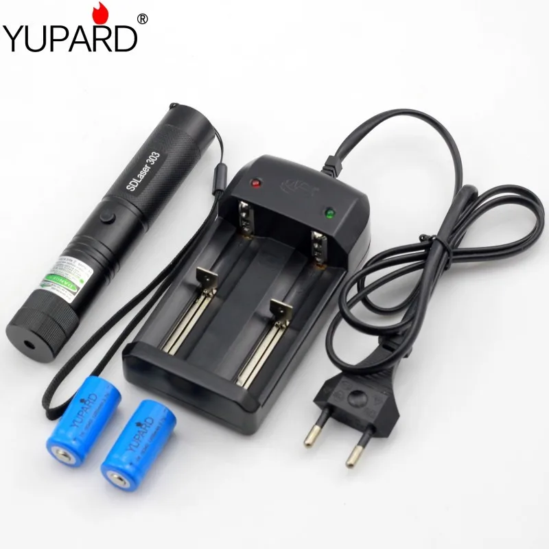 Yupard 1000 метров Длинная зеленая лазерная указка зеленый свет ручка фонарик + 2*450 mAh