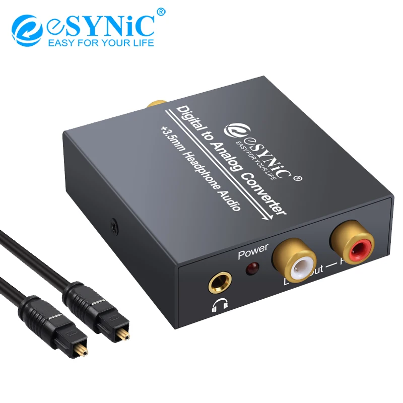 Esynic цифро аналоговый аудио конвертер коаксиальный Оптический Toslink RCA R/L 3 5 мм