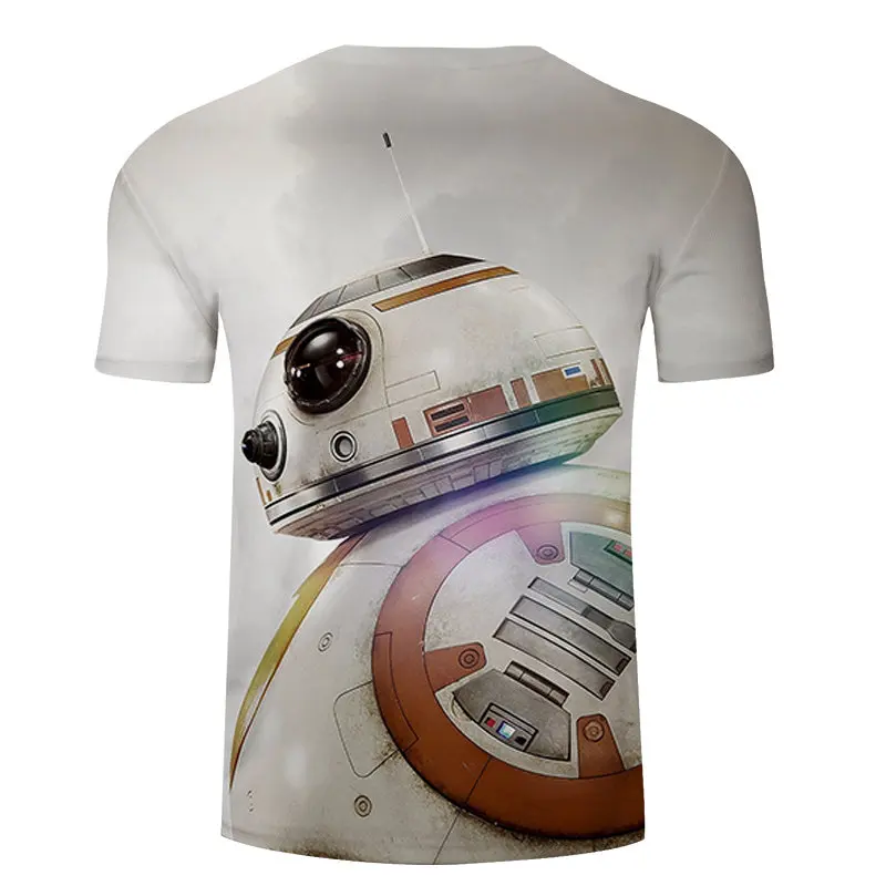 Star Wars Round Robot 3d Print T Shirt Men Tshirt Summer Casual Slim Short Sleeve O -Neck Tops &Tee Drop Ship Zootop Bear | Мужская