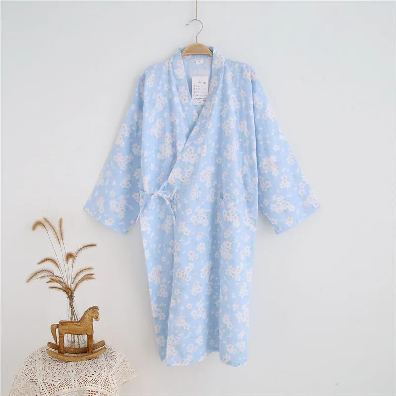 Японское кимоно пижамы для женщин чистый хлопок Yukata японский Полный хлопковый