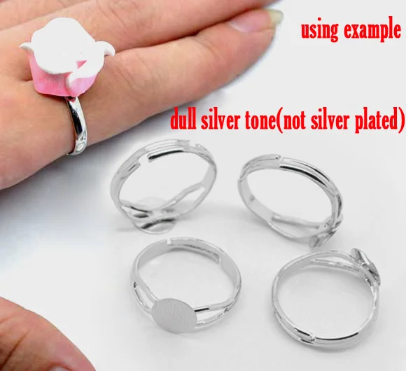 Серебряное медное регулируемое кольцо основа для заготовка 16 7 мм US 6 25 (Прокладка: