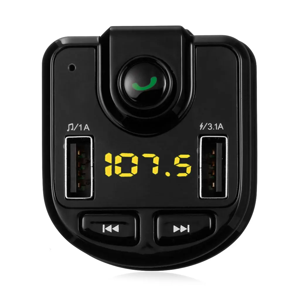 Dual USB FM Transmitter Car Bluetooth Handsfree Kit Auto Audio MP3 Player with 3.1A Quick Charge LED display Charger | Автомобили и