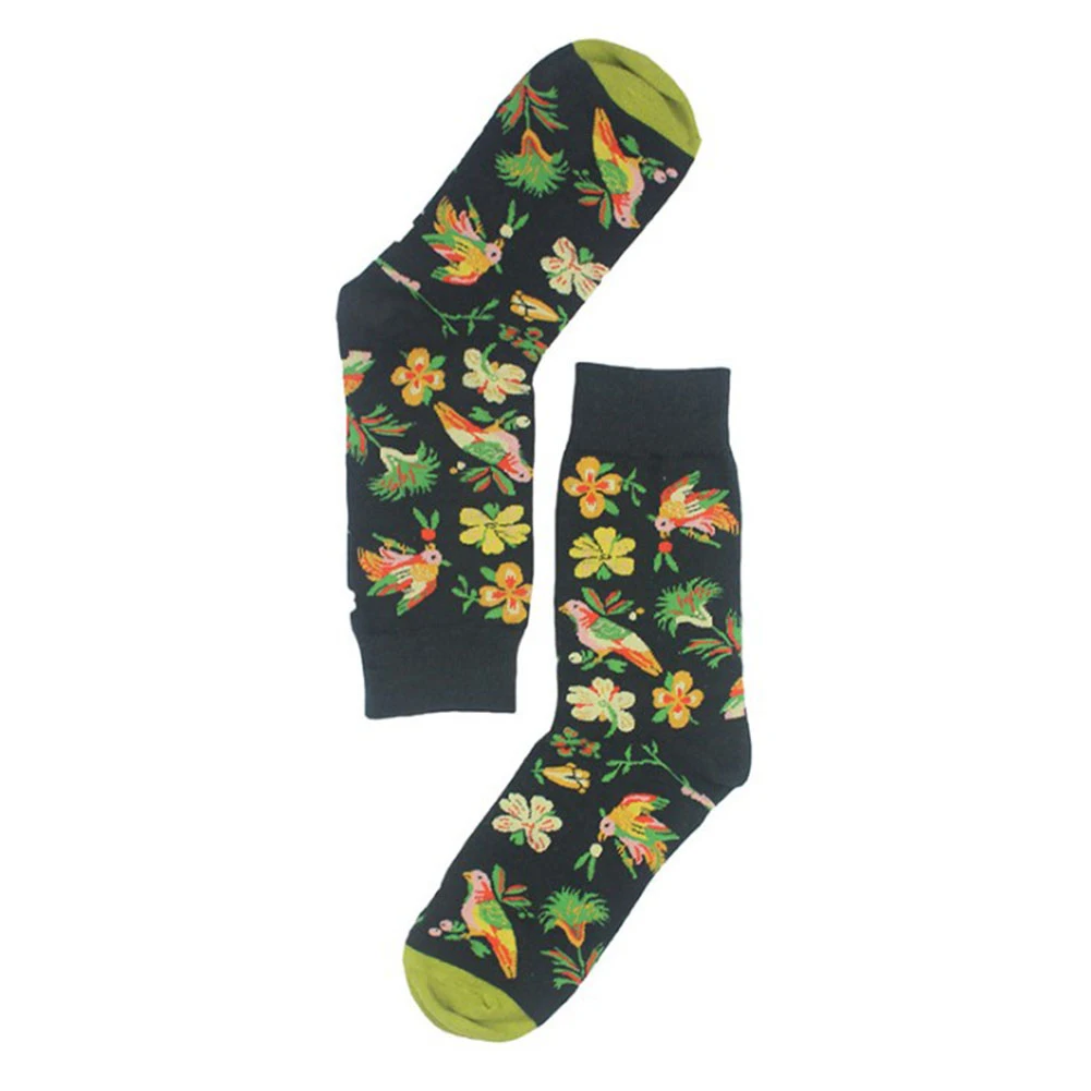 new Men Short socks Women print floral Colorful Sock combed cotton funny Socks Men's big size crew | Мужская одежда