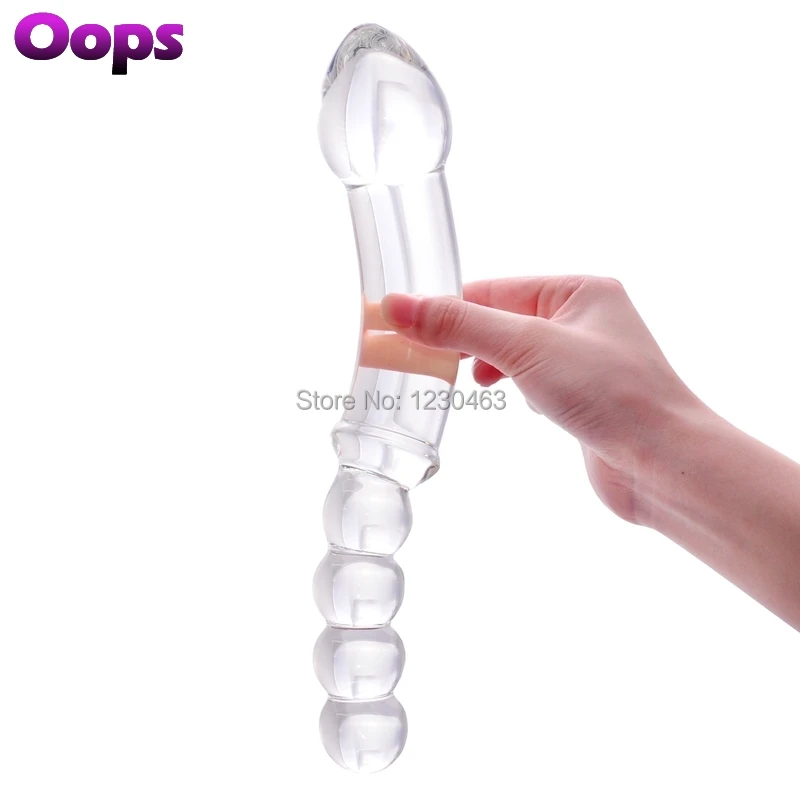 Huge Crystal Pyrex Double Glass Dildo Anal Beads Butt Plug for Women Men G Spot Stimulate Anus Massager Orgasm Adult Sex Toys | Красота и