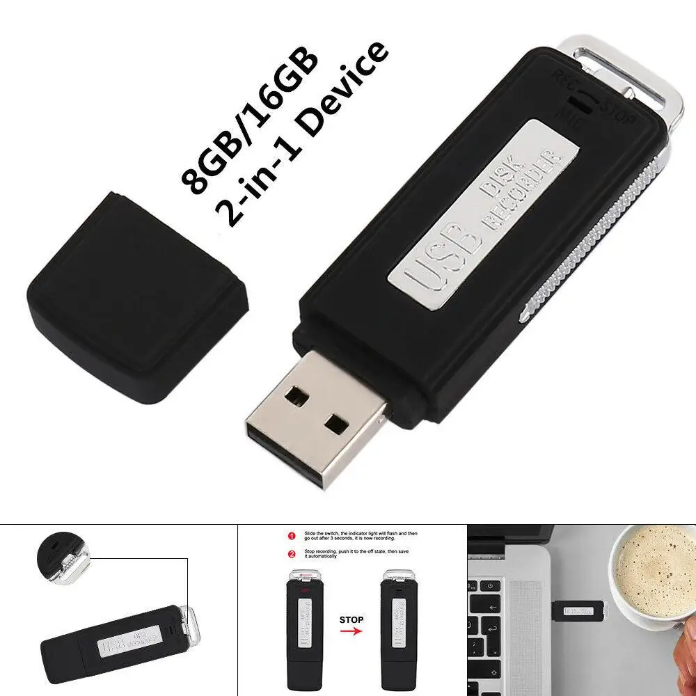 EastVita 8 ГБ/16 ГБ USB мини-диктофон Цифровая запись маленький диск аудио запись 180 H