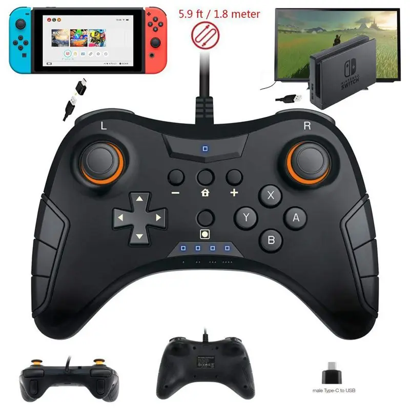 Полный контроллер USB проводной игровой джойстик для Nintendo Switch паровой ПК (Windows