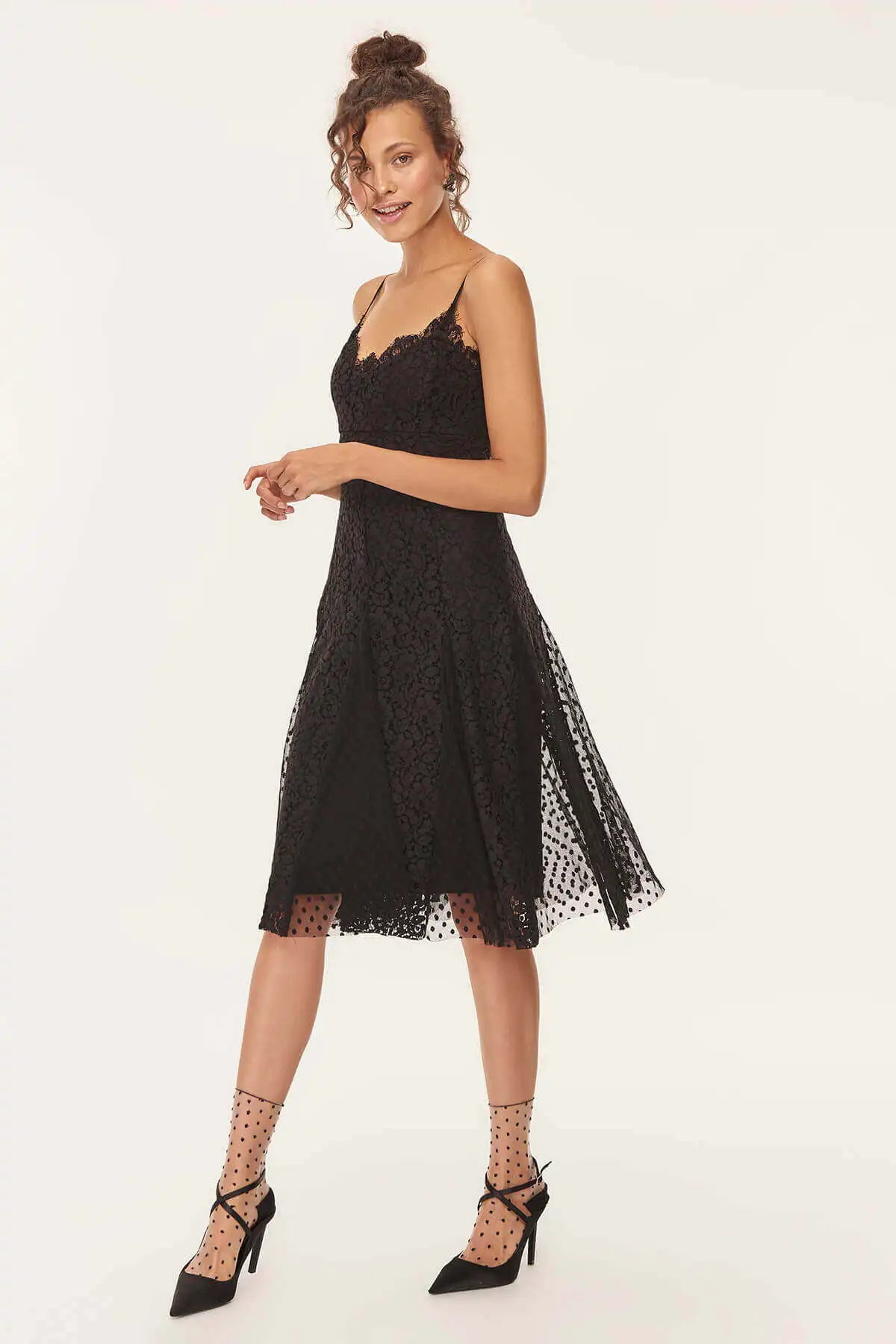Черное Кружевное Платье Trendyol TPRSS18VB0017 | Женская одежда