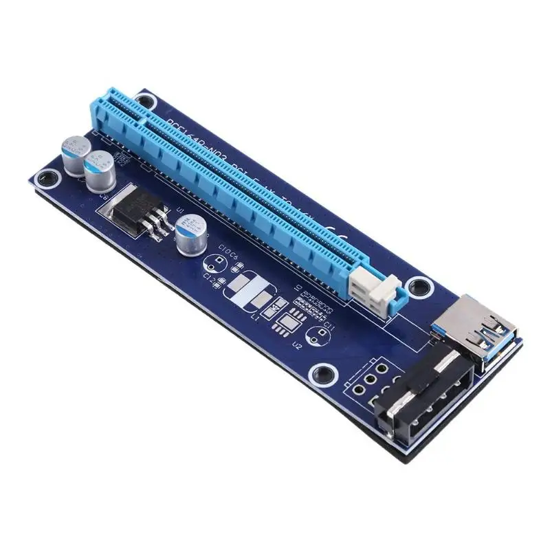 PCI E к PCIe Express 1X 16X расширитель адаптер Riser Card SATA USB3.0 кабель питания данных Комплект