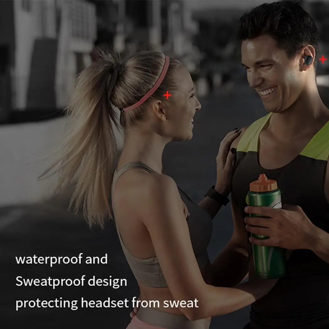 Binaural Мини Bluetooth беспроводные наушники стерео-вкладыши водонепроницаемые 2 5 часа