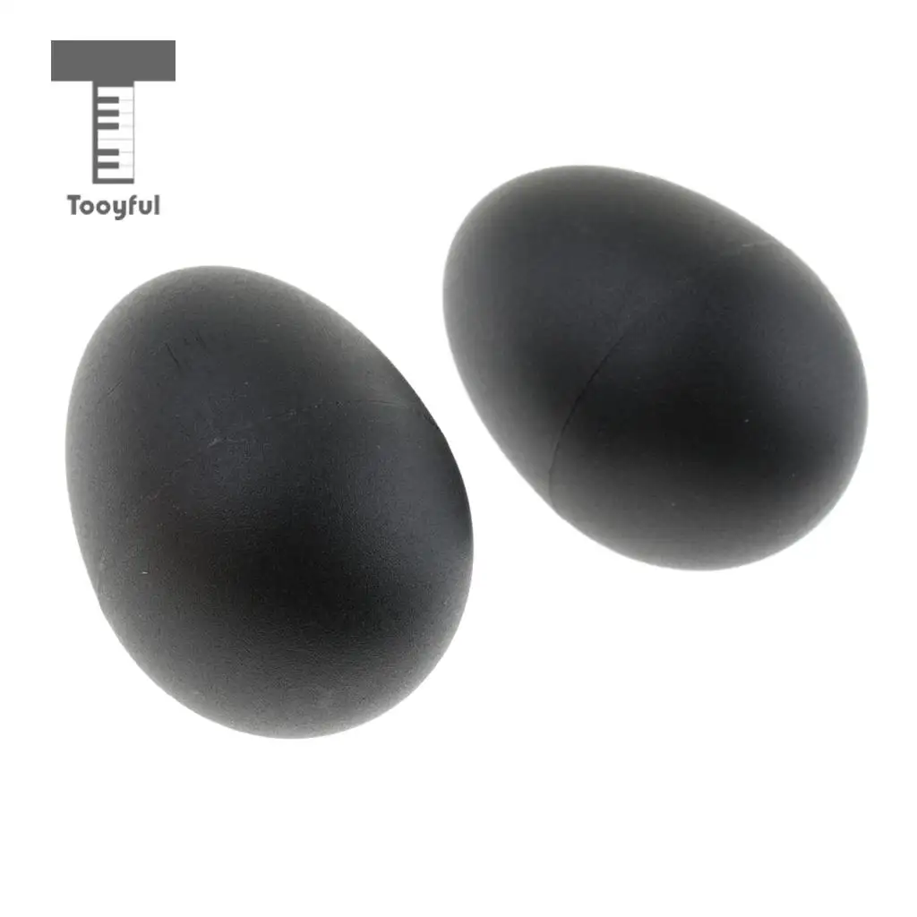 Tooyful Pack of 2 Plastic Sand Egg Shaker Hand Percussion Black Kids Baby Toddler Preschool Musical Rattle Toy