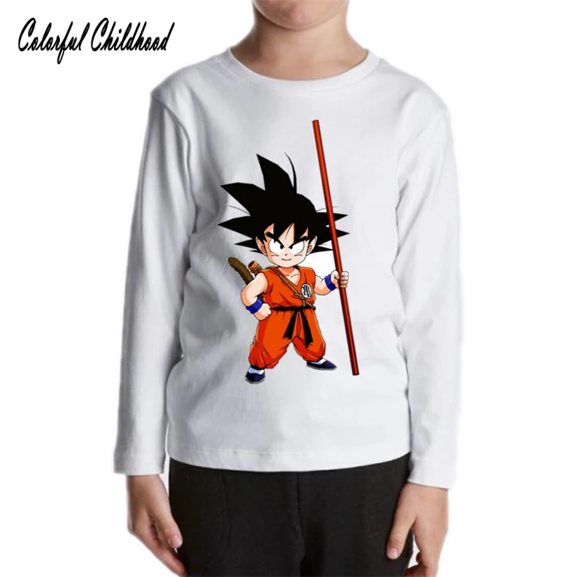 Dragon Ball Z Goku/детская футболка для мальчиков и девочек весенне осенние Топы с