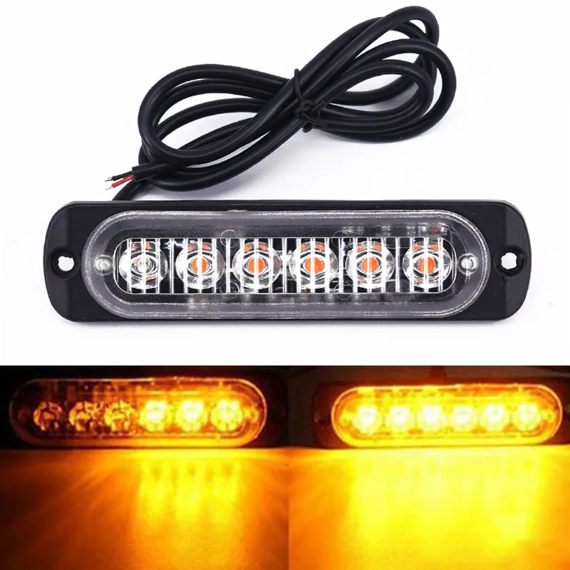 Auxting 2X-10X Янтарный 6LED Автомобиль Грузовик Мотоцикл аварийный Маяк Предупреждение