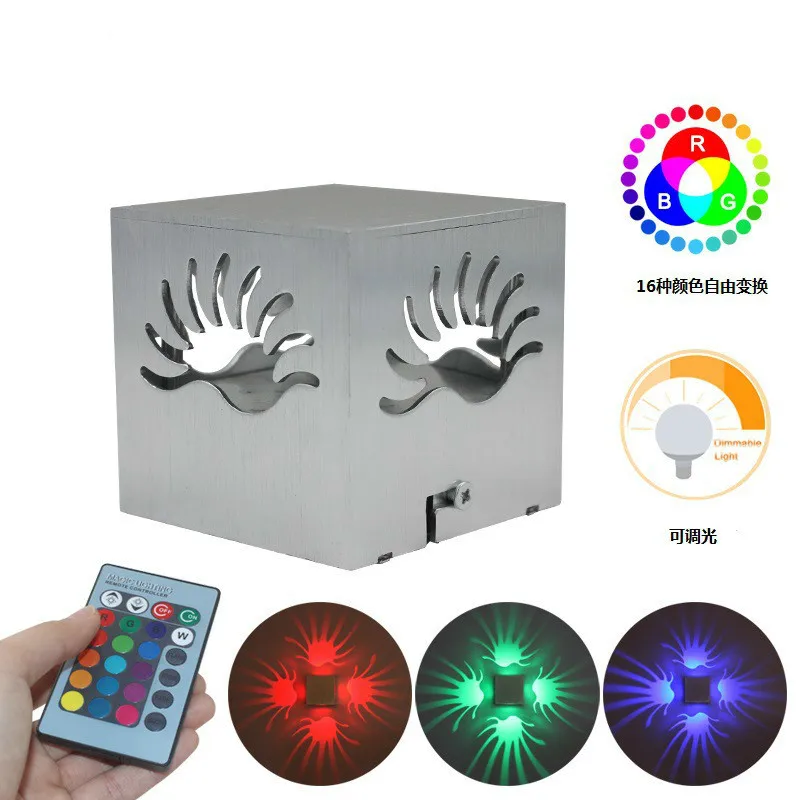 

Web Palm Form Aluminium Alloy Wall Lamp Rgb Bring Remote Control Discoloration Aisle Bedroom Corridor Porch Balcony