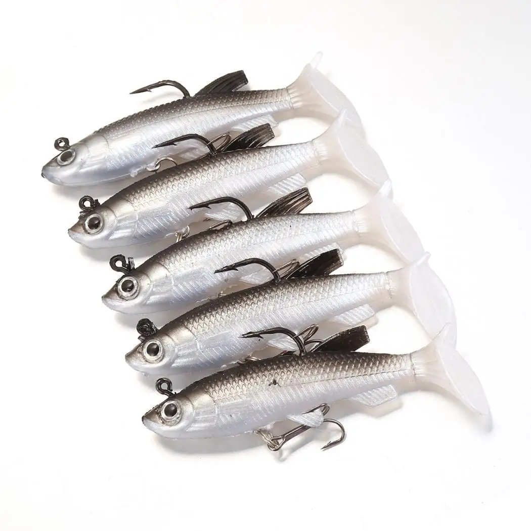 River Baits Bass Fishing Sea Lake Artificial Hooks Seaside Fish Rubber Lures Sharp Fields 5pcs Soft Pack | Спорт и развлечения