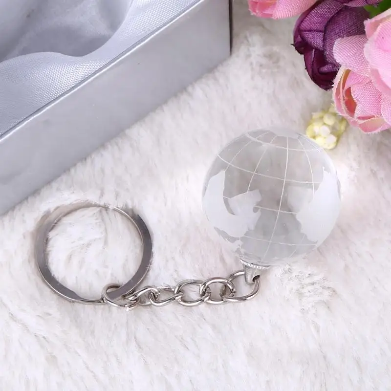 3D Круглый глобус искусственный кристалл брелок стеклянный шар гравировка