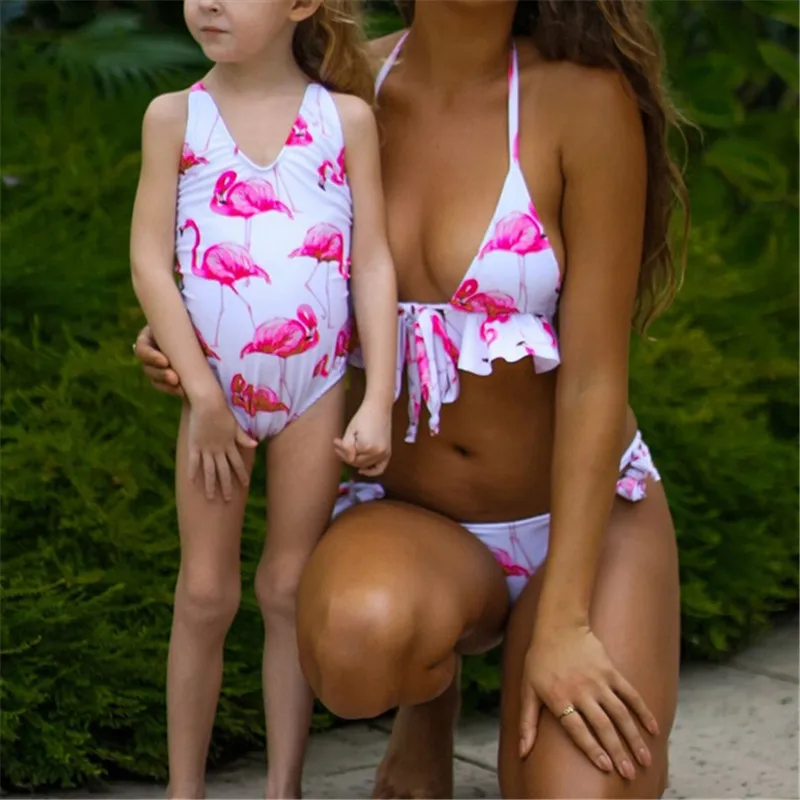 Женский купальник бикини с цветочным принтом Mommy & Me комплект из двух предметов