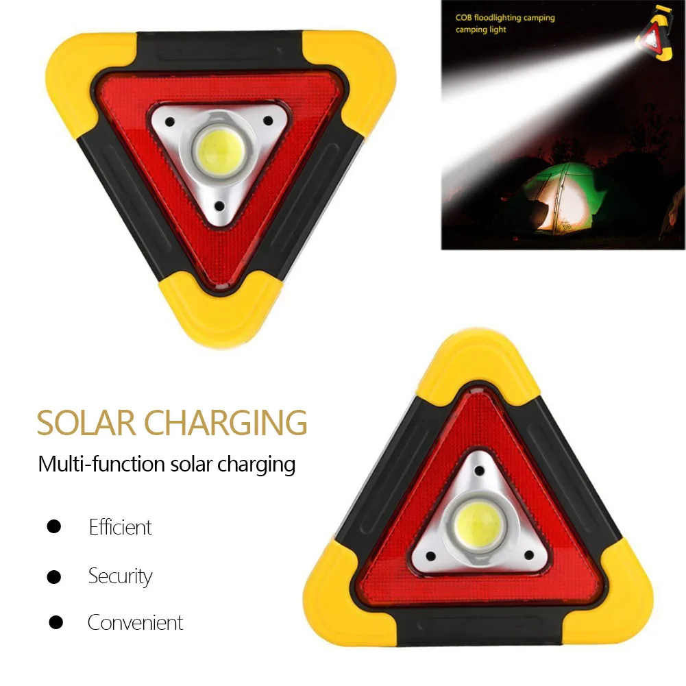 Portable Multi-Function Solar Charging LED Work Light Triple-cornered Warning Emergency Floodlight Spotlight Outdoor Cam | Лампы и
