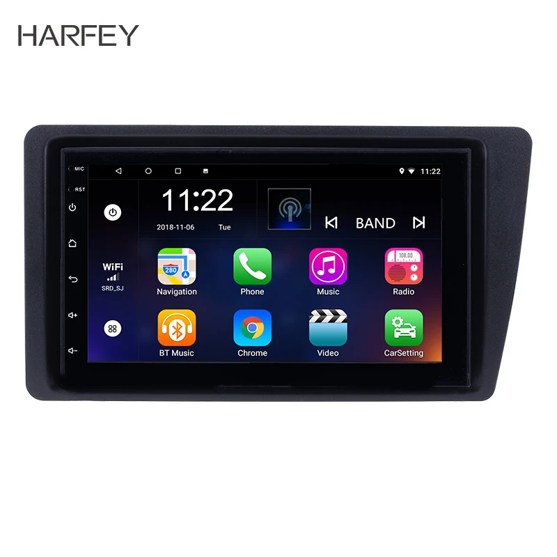 Автомагнитола Harfey Android 10 0 7 дюймов 2Din сенсорный экран 2001 2005 HD 1080P GPS|Автомагнитолы| |
