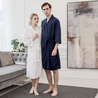 swyivy robe summer ladies bathrobe solid color knee couple pajamas comfortable absorbent bathrobes men and women pajamas home