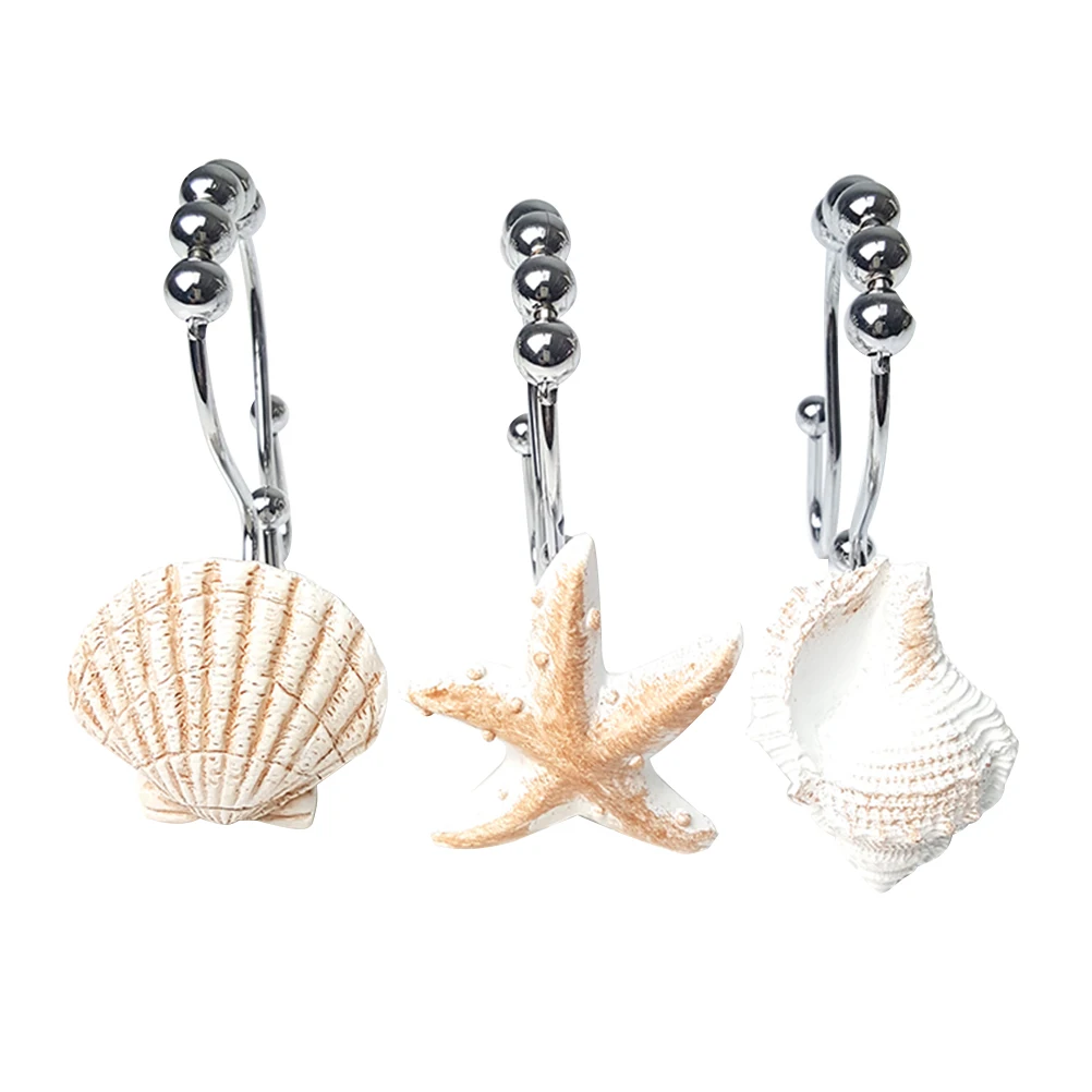 12 шт. крючки для штор морская улитка раковина вешалка фото занавески|Крючки и