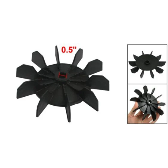 

Replacement 0.5" Inner Bore 10 Impeller Air Compressor Motor Fan Blade Black