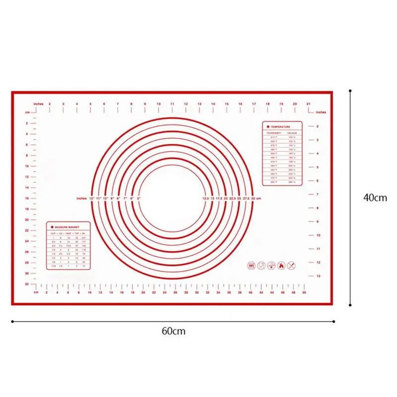 

60*40cm Silicone Baking Mat for Oven Scale Rolling Dough Mat Baking Rolling Fondant Pastry Mat Non-stick Bakeware Cooking Tools