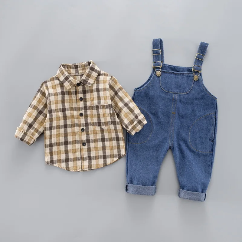 New Spring Cotton Boys Clothes 2019 Shirt Fashion Kids Casual 2 Piece Sets Children BC028 |
