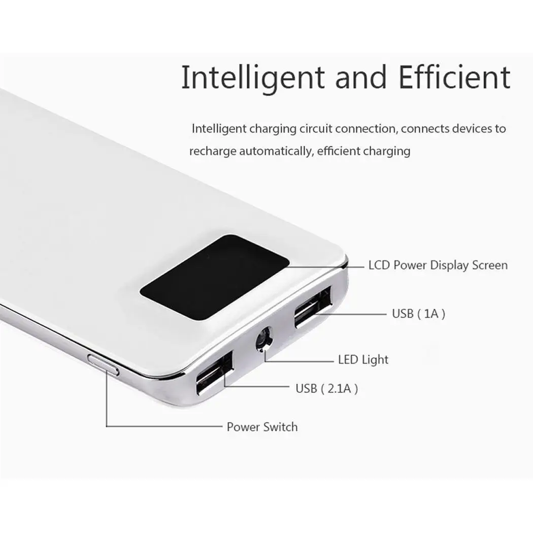 Оригинальный power Bank 20000 мАч Внешний аккумулятор быстрая зарядка Dual USB bank 18650