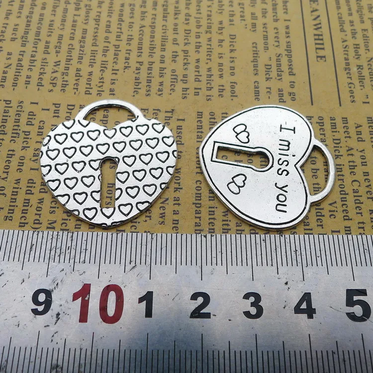 

40pcs Exquisite I miss you love charms pendants 31*30mm Antique silver bag accessories craft Jewelry earring bracelet necklace