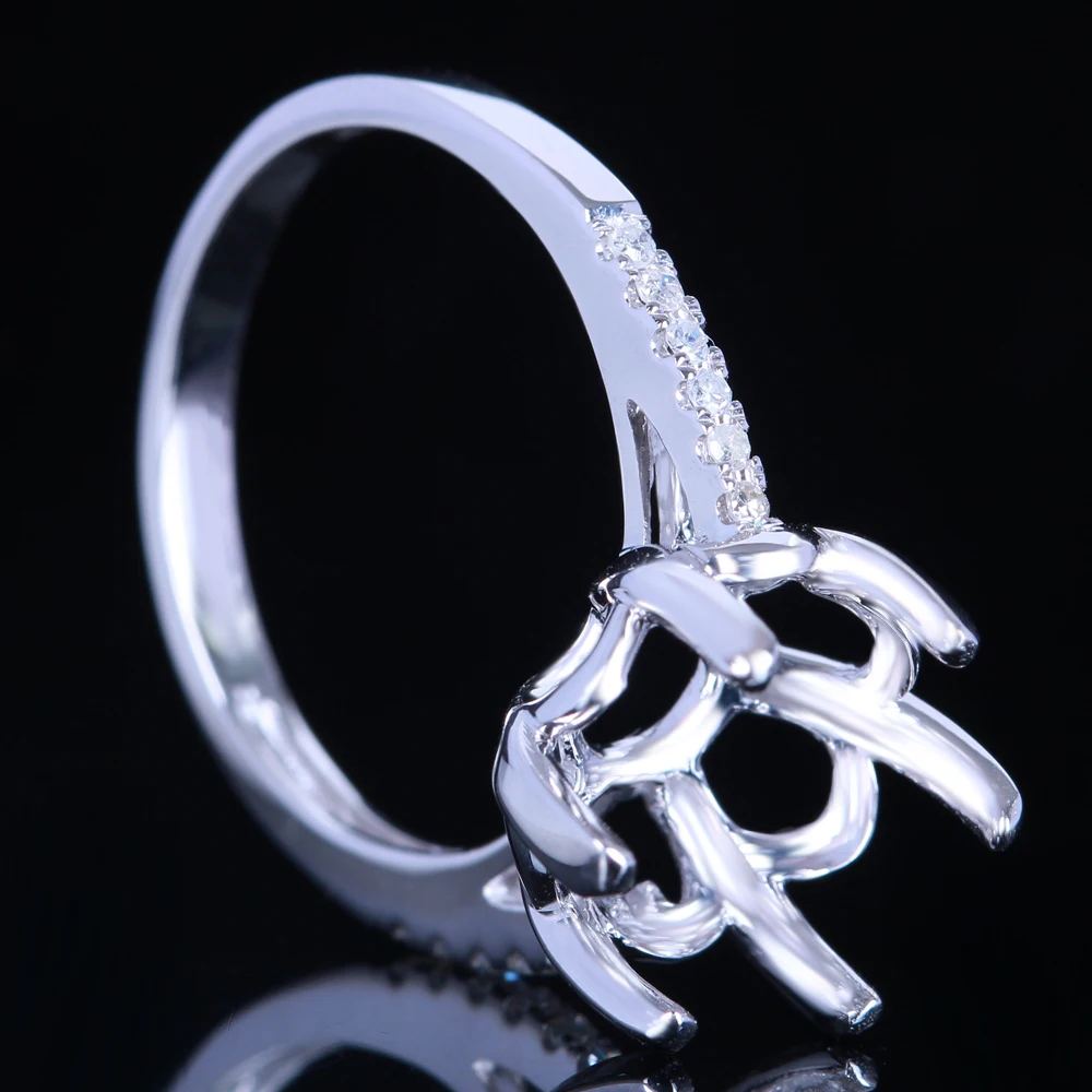 Женское кольцо из серебра 925 пробы с натуральными бриллиантами 10 12 мм|diamond ring semi