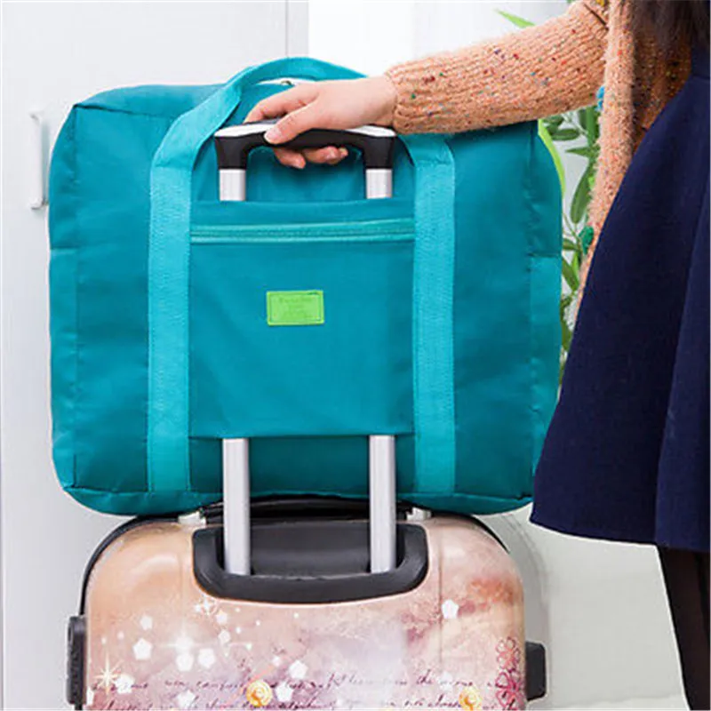 

Waterproof Folding Large Storage Travel Luggage Nylon Carry-on Organizer Handing Shoulder Storage Bags Space Saving