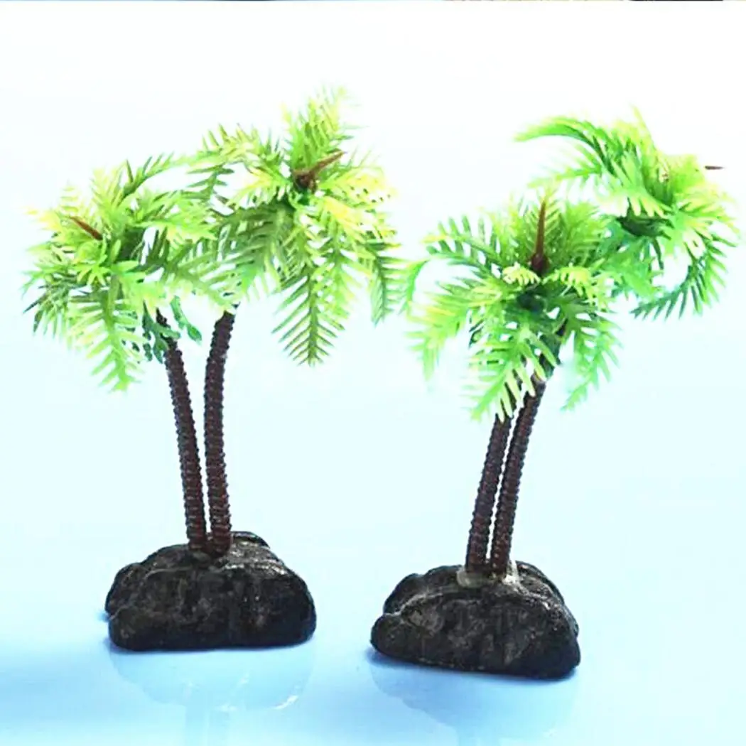 Artificial Green Water Plants Coconut Tree Fish Tank Landscape Aquarium Casual Plant 3g Decoration | Дом и сад